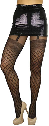 Image of ToBeInStyle Women's Faux Thigh High Opaque Print Nylon Tights