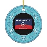 Christmas Ornament, Happy Juneteenth Independence Day Freedom Day Christmas Ornaments, Ceramic Pendant, Xmas Tree Hanging Decoration, Holiday Decorations, Family Ornaments 2025, Gifts