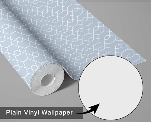 Papier peint hexagonal vinyle texturé et imperméable bleu 63x304cm