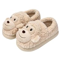 Winter Shoes Women's Plush Slippers Women's Kawaii Monkey Slippers Cute Cartoon House Slippers Fuzzy Casual Shoes Cute Fluffy Slippers Warm Cotton Shoes Comfortable Felt Slippers