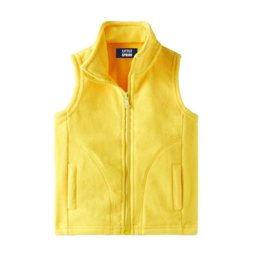 Image of LittleSpring Boys Girls Fleece Vest Sleeveless Jacket Full-Zip Fall Winter Warm Outerwear