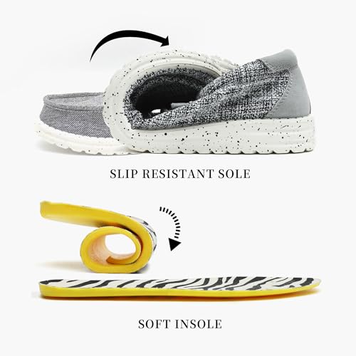 Image of Men's Machine Washable Slip On Lace Up Casual Loafer Breathable Travel Canvas Shoes for Men Comfortable and Stylish Summer Loafers Lightweight Walking Shoes Boat Shoe