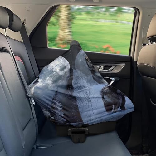 Image of Youngerbaby Wolf Print Car Seat Canopy Nursing Cover Multi Use Baby Stroller and Carseat Cover Breastfeeding Nursing Covers Boys and Girls Shower Gifts