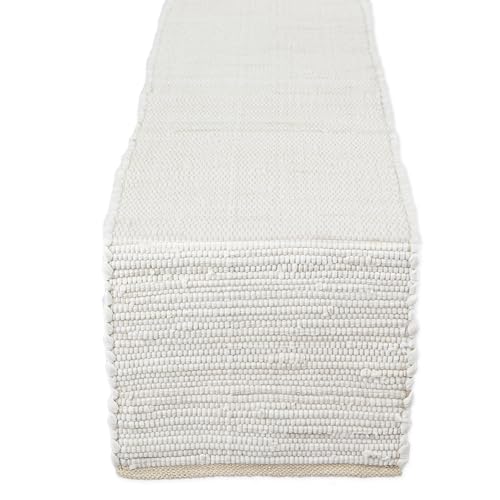 DII Handmade Chindi Tabletop, Reversible and Machine Washable, Table Runner, 14x72, Natural