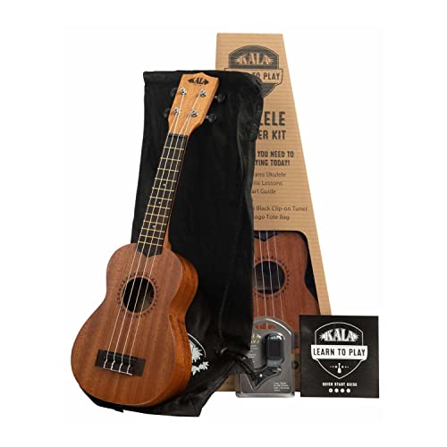 Kala Kit de inicio oficial para aprender a tocar ukelele soprano que incluye clases en línea, aplicación para afinación y cuadernillo