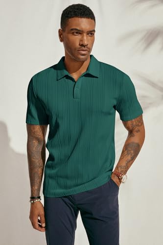 Image of PJ PAUL JONES Mens Polo Shirts Short Sleeve Textured Knit Polos