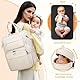 RAINSMORE Baby Wickelrucksack Groß Wickeltasche Rucksack mit Wickelauflage Schnullerhalter Kinderwagengurten Babytasche Diaper Bag Multifunktions für Mama und Papa Aprikose