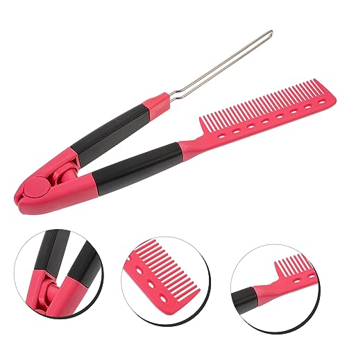 Peine alisador para mujer 2 en 1 herramienta de peluquería plegable multifuncional para alisar y rizar el cabello miniatura 5
