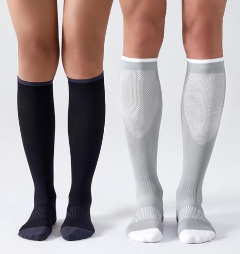 Bevigorio 3pairs Compression Socks for Women Men 15-20mmHg Circulation Cushion Knee High Support Socks Athletic Daily4