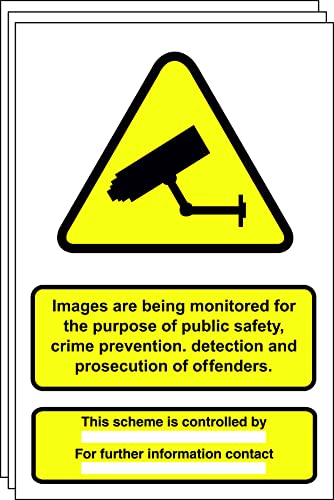 Panneaux de vidéosurveillance PVC rigide A4 Profile Sign lot de 10 extérieur