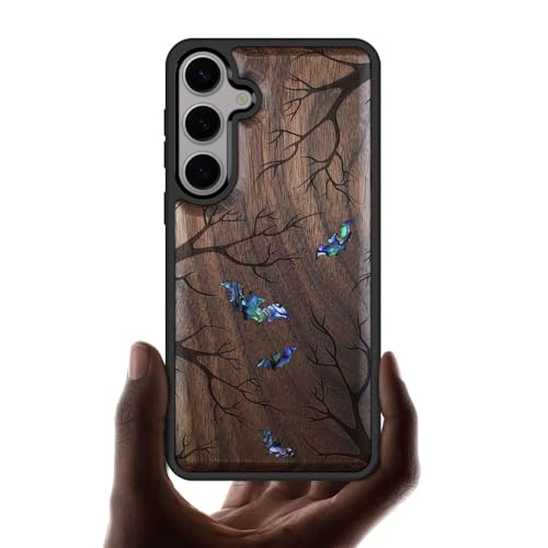 Étui Galaxy S25 unique en bois gravé pour un style naturel au quotidien
