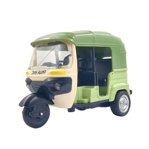 Image of PLUSPOINT Auto Rickshaw Toy,with Pull Back Action City Traffic Vehicles Public Transport Toy with Light and Sound for Aged 3 4 5 6 Boys and Girls,Kids Party Favors Gifts (Jolly Auto), Multicolor