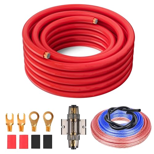 nplaseta Subwoofer Kabel Set, 5m Endstufe Kabel Set 4GA Anschluss-Set Auto Verstärker Kabelsatz Installations Set Verstärker Auto, Car Audio Wire für Car Audio Modifikation