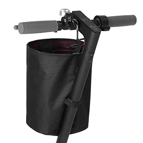 Modonghua Cesta de almacenamiento para scooter eléctrico para Xiaomi, bolsa plegable para manillar colgante frontal, tela Oxford impermeable con tapa de cremallera, gancho y espaciador Cover