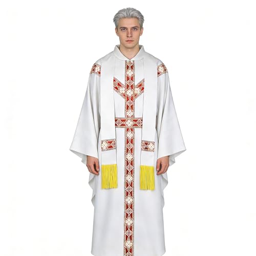 Déguisement de prêtre catholique avec casulette et ruban pour église
