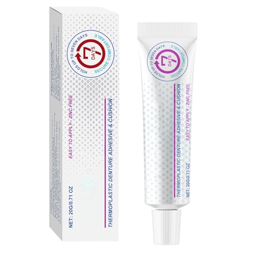 Crema de pintura para dentaduras postizas | Crema de responsabilidad de prótesis | Pasta de larga data con receta estable para mujeres y hombres, uso temporal confiable para una retención seg