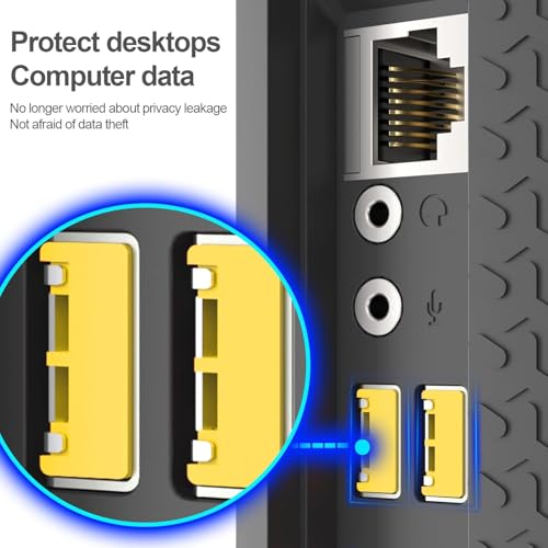 AUCAS USB Port Blocker - Pack of 10 with 1 Key, Yellow - Image 5