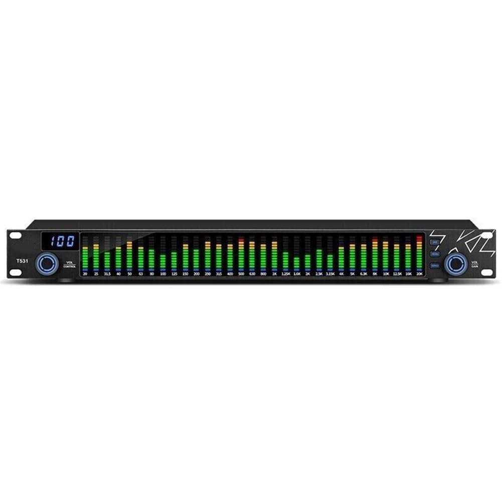 HpLive 31-Band Digital Stereo Equalizer Spektrumanalysator mit DSP-Verarbeitung für Heimkino und Tonstudio Schwarz
