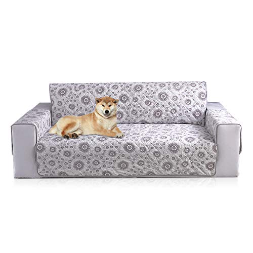 PETCUTE ソファーカバー マルチカバー ソファー保護カバー 替えソファカバー ソファーシーツ オシャレ おしゃれ 犬猫対策 一人掛け/二人掛け/三人掛け 滑り止め 傷防止 爪とぎ防止 洗える (三人掛け, サンフラワー)
