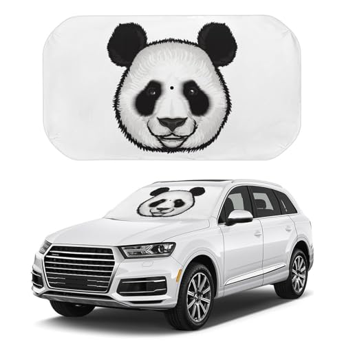車用サンシェード かわいい パンダ 折りたたみ式 傘型 遮光 遮熱 取付簡単 収納便利