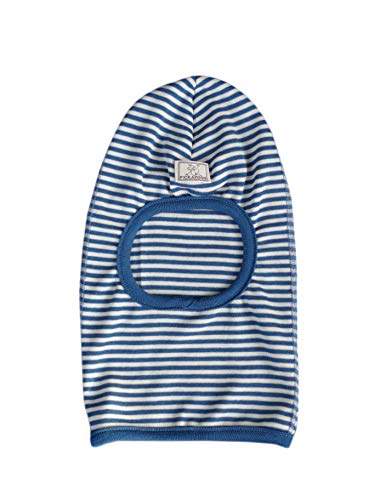 Pickapooh Hat Merino Wool Silk Balaclava Baby Boy Girl Children Winter Organic Bosse (50 cm (19,7 in), Striped Ocean/Natural)