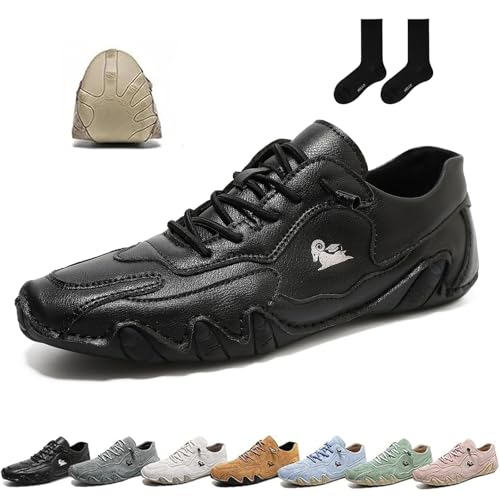 Vogany Shoes - Zapatillas ortopédicas para mujeres y hombres, zapatos ortopédicos impermeables y transpirables para exteriores, antideslizantes, ligeros, sin cordones, Black, 44 EU
