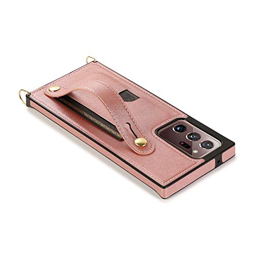 Coque Samsung Note 20 Ultra antichoc or rose anti-chute avec support dos - 5