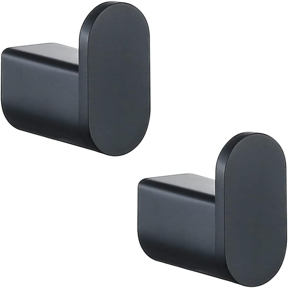 Modern 5-Piece Bathroom Hardware - Wall-Mounted Towel Rail, Robe Hook, Tissue, Toothbrush, Shelf - Anti-Corrosion, Easy Installation(2 Piece Robe Hook)