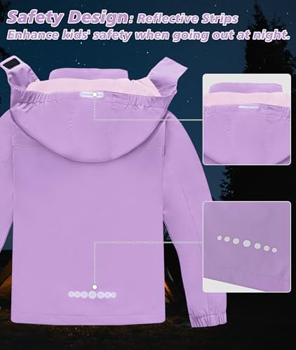 Image of Boys Rain Jacket Kids Lightweight Rain Jackets Waterproof Hooded Windbreaker Outdoor Coats for Boys Girls