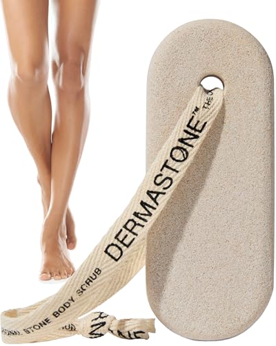 DERMASTONE LEG & BODY SCRUB - Deep Exfoliating Stone Body Scrubber for Strawberry Legs Treatment, Leg Exfoliator Ingrown Hair, Dead Skin Remover, Foot Scrub & Natural Body Exfoliator for Women Men