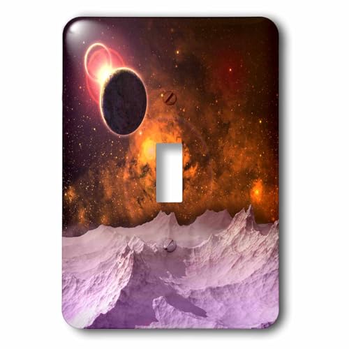 3dRose Cosmic Range 4 mysterious alien world of purple single toggle switch