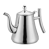 50oz/ 1500ml Stainless Steel Teapot, JYJFGSFA Metal Tea Kettle with Removable Infuser, Oil Can with