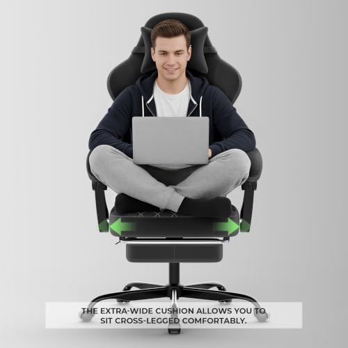 NIONIK Gaming Stuhl Einsteigermodell, Ergonomischer Computerstuhl mit Verstellbarer Höhe und Rückenlehne… – Ansicht 4