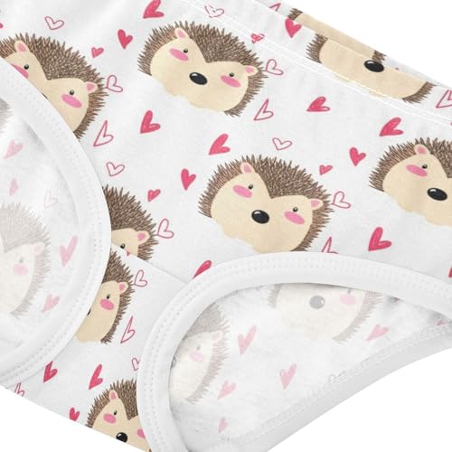 Joisal Toddler Girls Underwear 2t Cotton Panties Little Girl Print Underpants Briefs Cute Hedgehogs Pink Hearts4