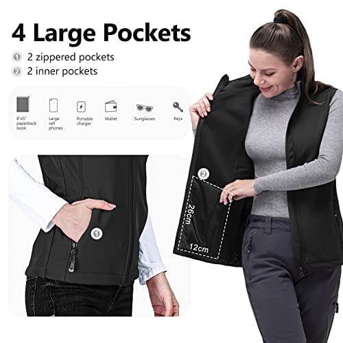 33,000Ft 3JL010 Women'S Running Vest Fleece Lined Zip Up Windproof Lightweight Softshell Vests Outerwear thumb #2