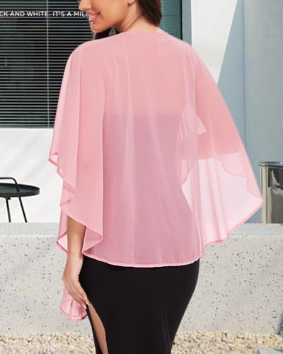 Image of Shawls and Wraps for Evening Dresses Womens Chiffon Scarf Sheer Cover Up