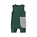YWLINK Mono NiñO Bebé NiñA Mezcla De AlgodóN Traje De Escalada Casual con Estampado De Rayas Sin Mangas Mameluco Suave Y CóModo Pijama FáCil De Poner Y Quitar Petos Ropa De Bebe(Verde,18-24 Meses)