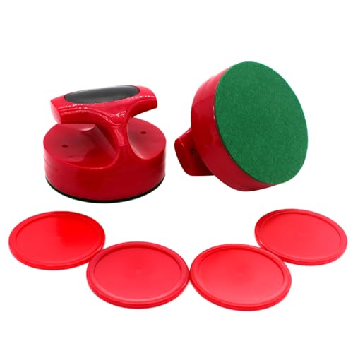 Air Hockey Pucks and Paddle Replacement 94mm Air Table Hockey Game Pusher with 4 Pucks for Game Tables Equipment Part
