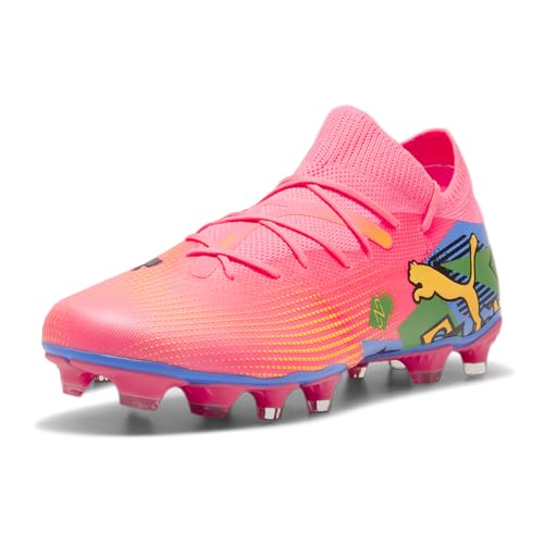 PUMA Future 7 Match Neymar Jr Firm Ground/Artificial Ground - Shoes for Men - Stretch Knit - Lightweight Sunset Glow/Puma Black/Sun Stream/Puma Green/Bluemazing 7 D - Medium2