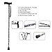 LIXIANG Walking Cane, 5-Level Folding Walking Cane for Men Women Lightweight Adjustable Portable Hand Walking Stick - Balancing Mobility Aid - Sleek Comfortable T Handles (APurple Floral Printing)