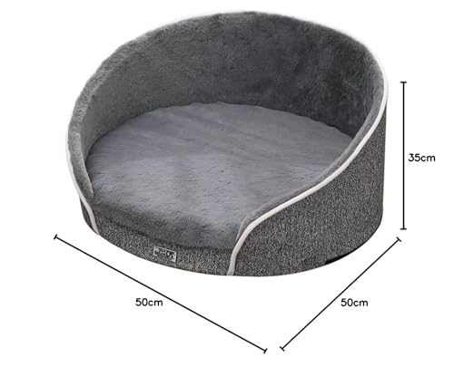 Dear Darling Orthopädischer Luxus Katzen- und Hundekorb Hundebett gelenkschonend mit Memory Schaum und waschbarem Bezug (M, anthrazit)