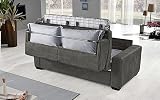divano letto chateau d'ax usato similpelle effetto nabuk Dafne Italian Design Divano letto a ribalta 3 posti con materasso incluso - (cm. 199 x 99 x 92) (Grigio scuro)