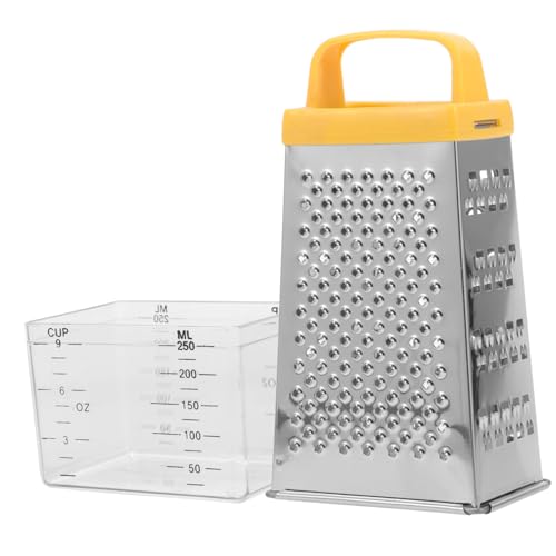 Mipcase 多機能ステンレス製キッチングレーター 四面チーズおろし器 野菜スライサー 滑り止めハンドル付き 小型料理時短ツール 収納便利