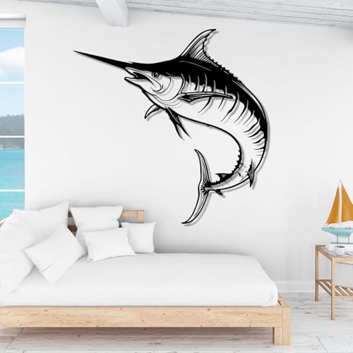 Marlin espadon métal pour habiller un grand mur vide noir - 5
