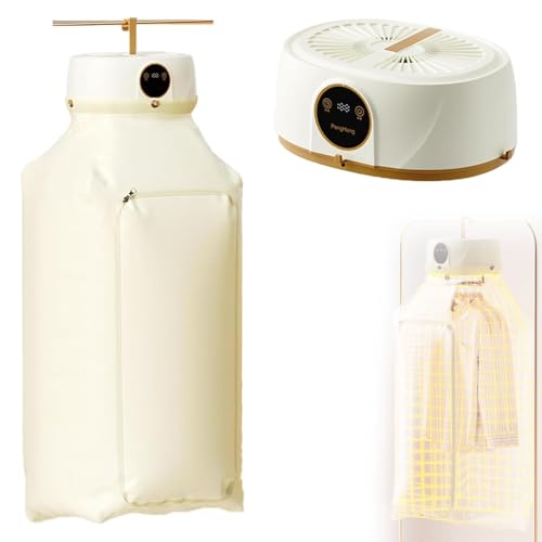 Automatic Ironing Machine, Portable Clothes Dryer Wireless, Garment Steamer & Folding System, Hands Free Ironing Machine, Indoor/Outdoor Use (White)