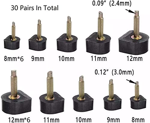 Yeham 30 Pairs Women's High Heel Shoes Replacement Tips Pin (5 Different Sizes, 2 Different Pins Diamete) With 6" Heel Pliers For Repairing Shoes #TOP2