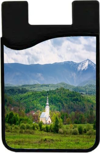 Island Gifting Neoprene Stick-on ID Card Holder for iPhone/Galaxy/Google Android Cases Featuring Image of Romania Landmark - Church in Romania