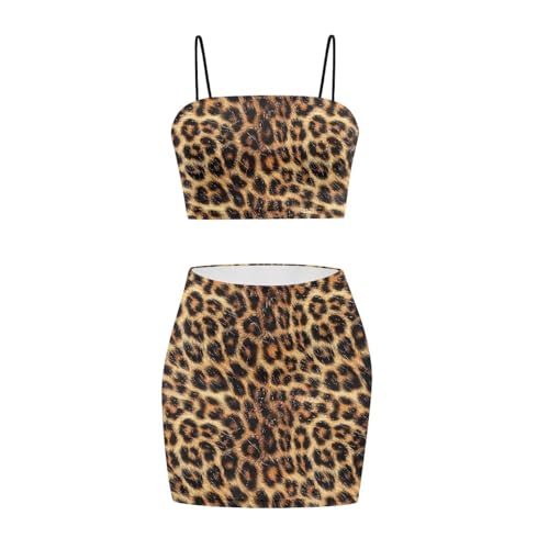 Image of 2025 Sexy Spaghetti Strap Crop Tops and Bodycon Skirt Casual 2 Piece Set S-4XL