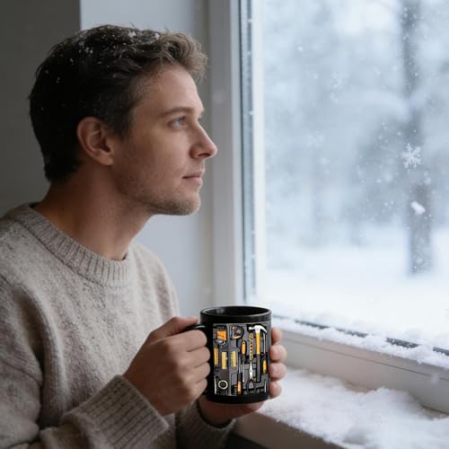 Mechanic Toolbox Set Pattern Humorous Coffee Mug, 11Oz Ceramic Novelty The Ultimate Mechanic's Toolbox Mug with Handle for Juice Beer, Tea, Milk, Beverage, Cafe for Engineers, Men, Him, Dad Gift - Image 3