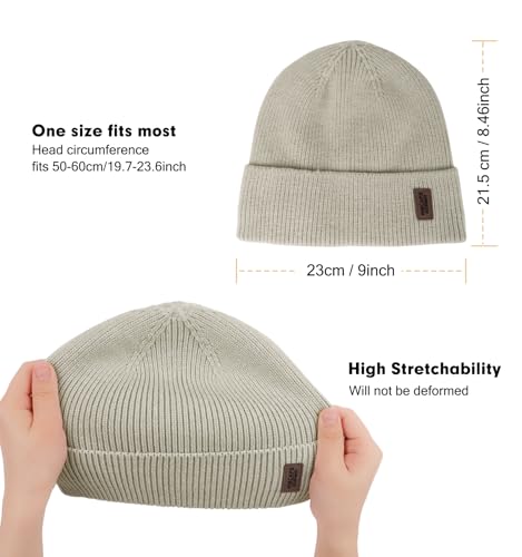 Image of Wmcaps Winter Beanie for Men Women, Fleece Lined Beanie Soft Warm Knit Hat Ski Stocking Cuffed Cap